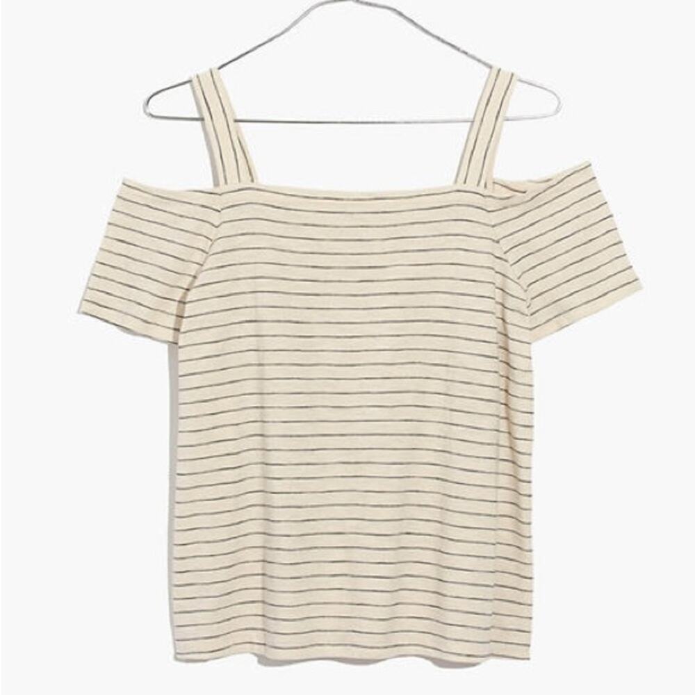 Madewell Bellamy Striped Cold Shoulder Short Sleeve Tee Size XXS